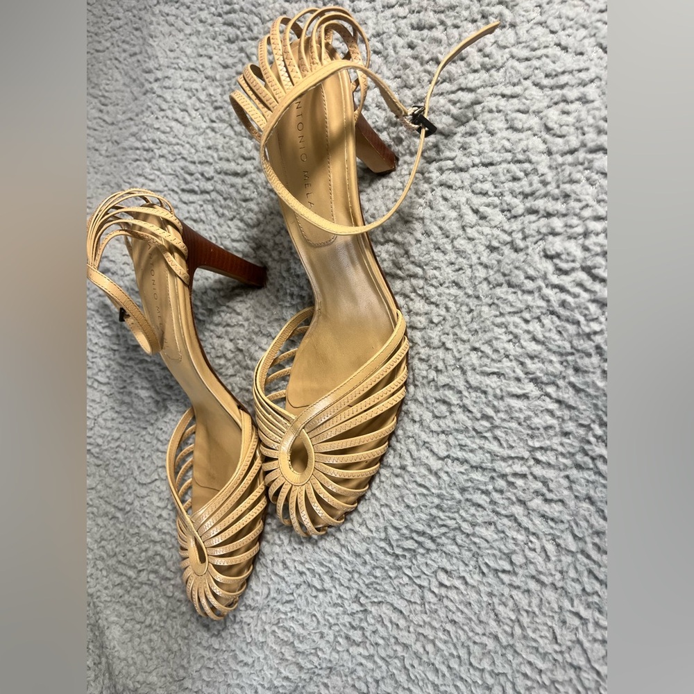ANTONIO MELANI Tan Strappy Heels